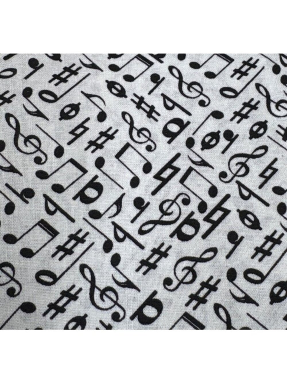 Musical Notes Fabric Cotton 16x44" Black Notes on White JoAnn Craft - Picture 1 of 14
